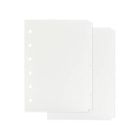 2 Pack A7 Binder Dividers 6 Tabs Frosted PP Binder Index Tabs Planner Divider for Round Ring Binders Sheet Protector Refills (2 Packs A7) Cover