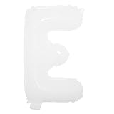 16 inch White Alphabet Letter and Number Balloons Set Package, Aluminum Hanging Foil Film Banner Mylar Balloon for Birthday Party Decoration Custom Word (A-Z, 0-9) (16 inch White E)
