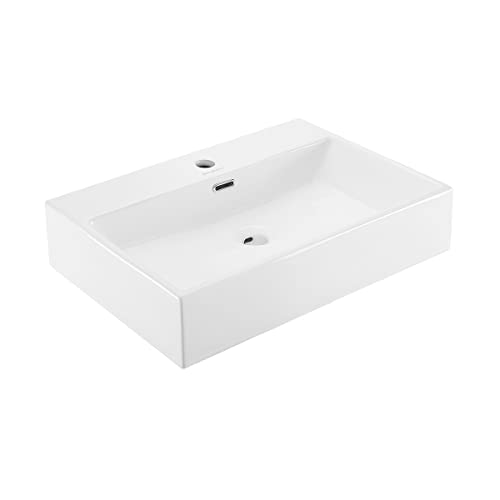 Claire 24' Rectangle Wall Mount Bathroom Sink in Glossy White