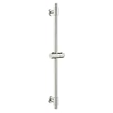 ROVOGO Shower Slide Bar All Metal 30-Inch with Height/Angle Adjustable Shower Holder, 304 Stainless Steel Vertical Slide Bar with Adjustable Wall Brackets for Flexible Install, Screw-Mount, Brushed