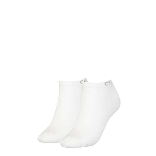 Calvin Klein Lot de 2 paires de chaussettes pour femme, Blanc., taille unique