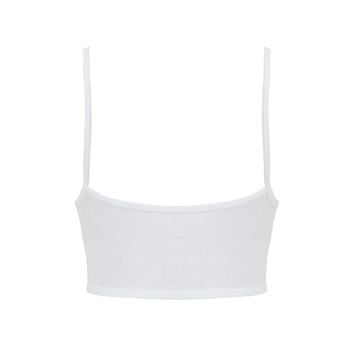 3 Pack Cotton Girls Training Bras - Racerback Crop Cami Training Bras for Girls - Girls Seamless Training Sports Bra, White Grey4