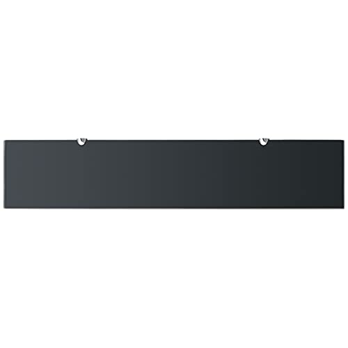 Image of Floating Wall Shelves, Set of 2 Black Tempered Safety Glass, 39.4x7.9 Inch Rectangular Display Storage for Living Room Decor, Bedroom, Bathroom, Easy Mount