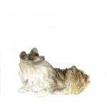 Melody Jane Dollhouse Lying Down Dog Miniature Pet 1:12 Scale