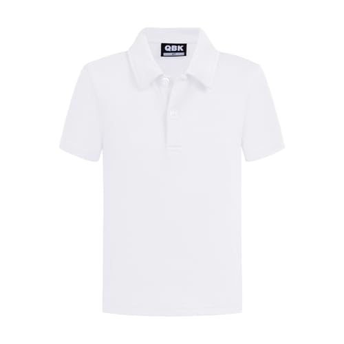 Image of QBK Boys' Pique Polo Kids School Uniform Short Sleeve Collared Golf Shirt | Toddler to Youth polo Shirt,Two-Buttons,Tagless,School,Athletic,Daily