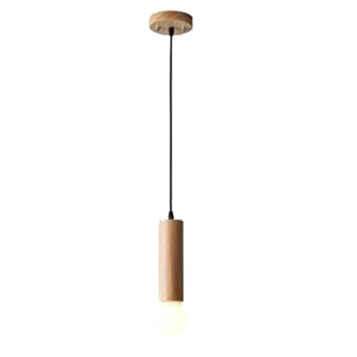 Lámpara de madera industrial para techos bajos con luz difusa