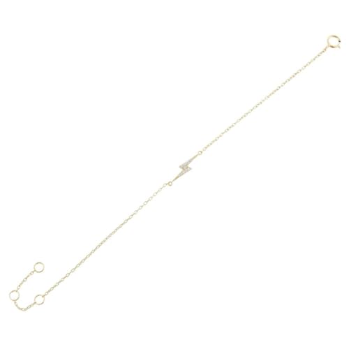 Bracelet ajustable femme anti-ternissement étoile foudre diamant pour peaux sensibles