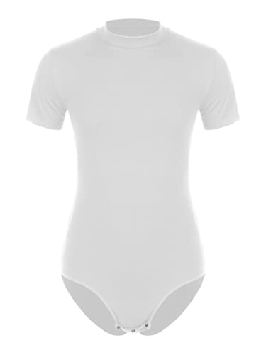 iiniim Men One Piece Short Sleeve Undershirt Press Button Crotch Jumpsuit Bodysuit Romper Leotard Tops3