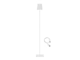 BEPER P201UTP404 Lampada da terra XL con altezza regolabile, Lampada da scrivania 2,5W, Lampada ricaricabile cavo USB type-C, 3 tonalità di Luce, Bianca