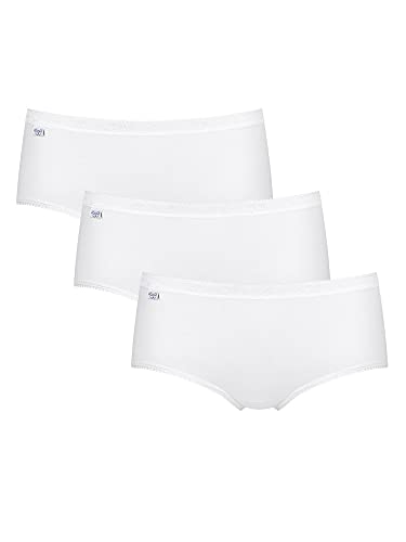 Sloggi Women's Basic+ Midi 3 Pack Brief, White, 18 UK