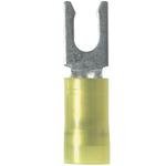 Panduit, PN10-10LF-D, Locking Fork Terminal Nylon Insulated 12-10 AWG #10 Stud Size Bulk Package. (500 Item/s)
