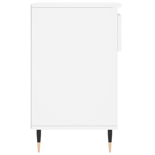 Zapatero blanco con cajón y 6 compartimentos de madera moderna 8