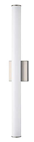 Image of Maxim Lighting Rail 30 inch Bath Vanity Light | Satin Nickel Aluminum Finish | Transitional Indoor Light Fixture | Ideal for Bathrooms & Powder Rooms | Dimmable Damp Rated | 52103SN