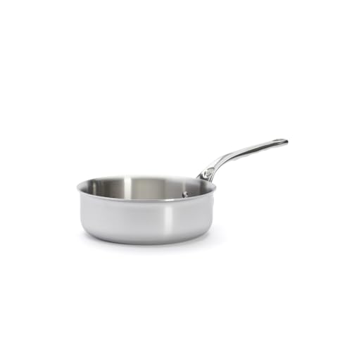De Buyer - Sauteuse à bords droits en inox 5 couches AFFINITY - 20 cm - Fabriquée en France, Sans PFAS, Montée Rapide en Température, Inox 18/10, Tous Feux...
