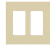 Image of Lutron Claro 2 Gang Decorator /Rocker Wallplate, Gloss, Ivory (1-Pack) | CW-2-IV (Pack of 2)