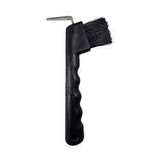 MPMH Ergonomic Horse Hoof Pick Brush with Heavy-Duty Rust-Resistant Steel Pick and Durable Nylon Bristles – Ideal for Hoof Care, Easy to Clean (Black)