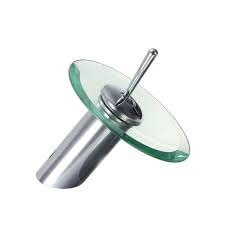 3G Decor Full Brass and Glass Elegant Bathroom Waterfall Basin Tap Faucet Mixer for Hot and Cold Water Finished Polished Chrome