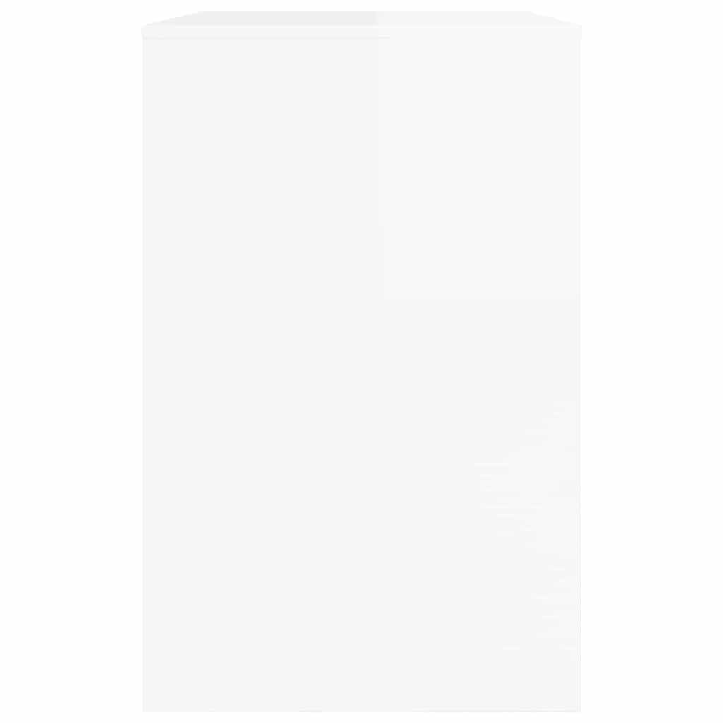 Scrivania Porta PC con Cassetto Bianco Lucido 100x50x78 cm | Tavolo da lavoro compatto per studio e camera da letto, con piano lucido facile da pulire e cassetto per cancelleria.
