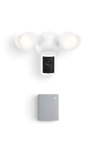Image of Ring Floodlight Cam, Wired (newest model), White with Chime (3rd Gen)