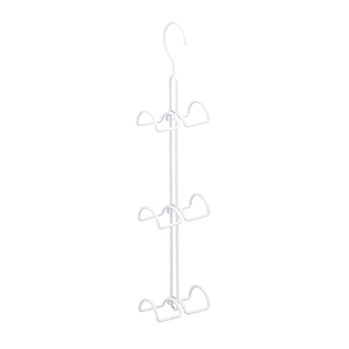 Relaxdays Percha para Bolsos 6, Ganchos Carteras Ahorra Espacio, Colgador Accesorios Metal, Blanco, Hierro, 39,5 x 8,5 x 4,5 cm