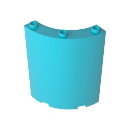 Gobricks 30562 Door Panel 4x4x6 Quarter Cylinder 10 Pieces GDS-774 Compatible with Lego Building Blocks Color:Medium Azure