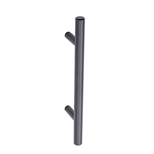 Image of South Main Hardware Euro Bar Cabinet Drawer Pull Handle (3 /8 inch Diameter), 5.88 inch Length (3.5 inch Hole Center), Flat Black, Mounting Hardware Included, 10-Pack