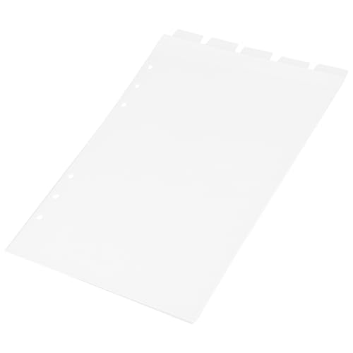 Luxshiny Divisores de Índice para Cuadernos A5 de Pvc Blanco Pestañas Desmontables y Superficie para Escribir, Ideales para Planners y Diarios Organizados