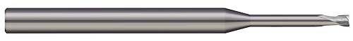 Micro 100 MMRM-040-9 30° Helix Mold Making End Mill, 2 Flute, Solid Carbide Tool, Metric Dimensions, 4 mm Cutter Diameter, 4 mm Flute Length, 6 mm Shank Diameter, 57 mm Overall Length
