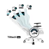 Chairs Sedia Gaming X-One 2.0 Piccola Sedia Ergonomica Girevole Con Cuscino Lombare E Poggiatesta Ecopelle Meccanismo HDS Tilttech 64x33x120 cm Bianco-Nero - Sedia gaming - Immagine 2