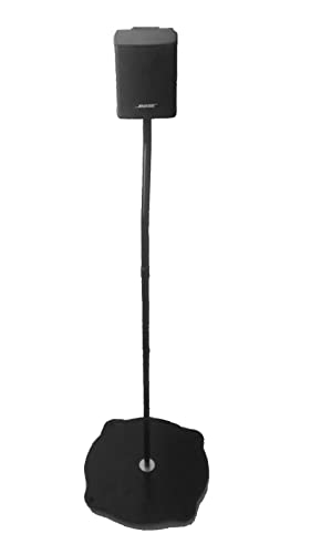 Image of MYL 2 Different Fixed Height Satellite Speaker Stand for Home Theatre Speakers 2.1; 5.1 and 7.1 and Slide Connector for All Kind of Bose Speakers - Pack of 2 Stands (1Pairs) (BS-11) (Black)