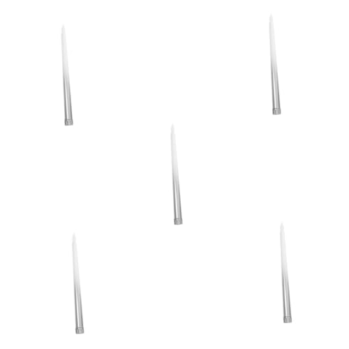 Velas cónicas LED parpadeantes sin llama 3D color plata 27.5 cm decoración navideña
