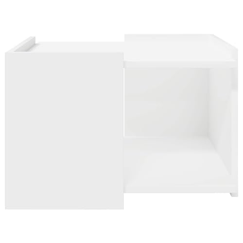Table Basse Blanc avec Rangement Intégré Console Moderne Facile à Entretenir - 6