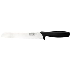 Rockingham Forge Range 20cm Serrated Bread Knife – Lightweight Sharp Stainless Steel Kitchen Knives with Black Handle