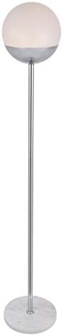 Eclipse 62 Inch 1-Light Floor Lamp in Chrome & Frosted White