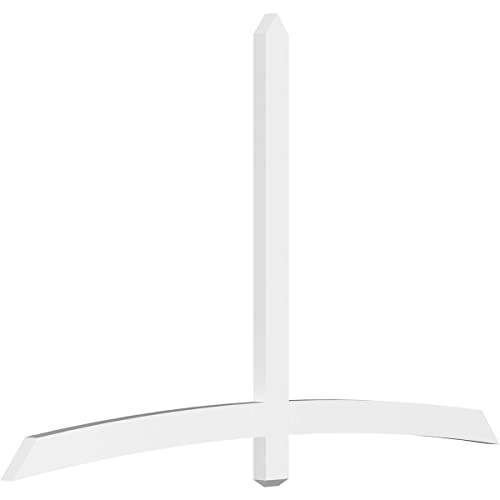 Ekena Millwork GBP084X53X0204BEL00 Bellingham Architectural Grade PVC Gable Brackets 84"W x 52 1/2"H x 2"D x 4"F, 15/12 Pitch