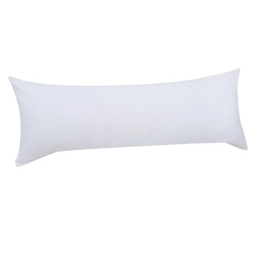 Body Pillow - 20"x 54", White， Support for Sleep or Lounging， Easy to Hug, Lean Against, or Place Along Body for Added Comfort. Soft Feel and Supportive Shape.