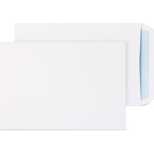 Image of Indigo® C5 White Self Seal Pocket Envelopes – 229 x 162 mm – Secure Self-Sealing Closure – Bulk Box of 500 for Business & Office Mail