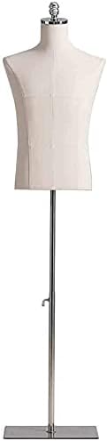 Tailors Dummy Mannequins Male Body Dress Form with Metal Base and Neck Cap, Mannequin Torso Tailors Dummy for Clothing Suit Display Stand,