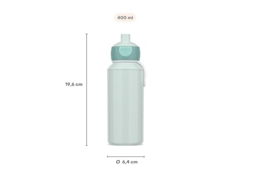 Mepal - Trinkflasche Pop-up Campus - Wasserflasche - Auslaufsichere Flasche für die Schule - Wiederverwendbar - BPA-frei & Spülmaschinenfest - 400 ml - Tropical Ocean