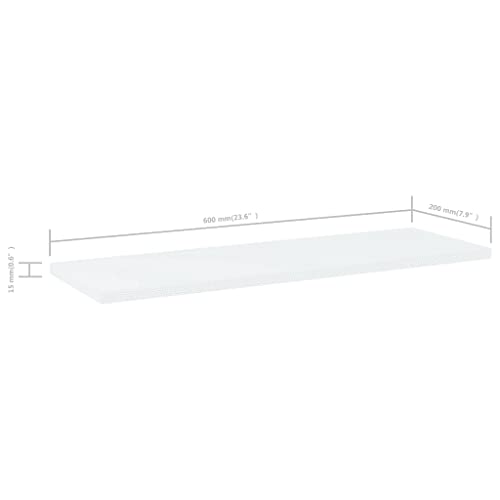 vidaXL Bookshelf Boards 8 pcs White 23.6\"x7.9\"x0.6\" Chipboard