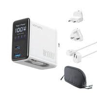 Cargador GaN 100W 4smarts blanco perfecto para teletrabajar y viajar sin cables en la mochila