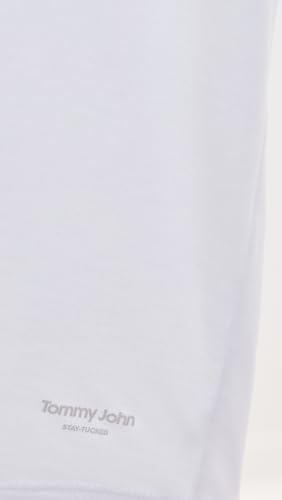 Tommy John Men's Crew Neck Stay-Tucked Undershirt 3-Pack, White, L