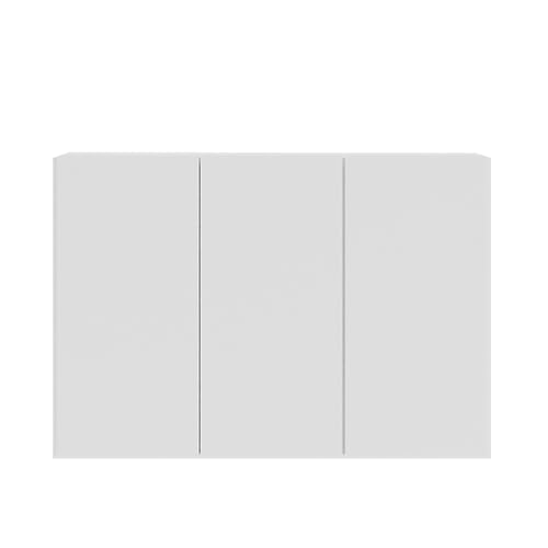 PEGANE Buffet à 3 Portes Meuble de Rangement Coloris Blanc - Longueur 90 x Hauteur 70 x Profondeur 32 cm