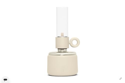 Fatboy Flamtastique XS &Ouml;llampe - Moderne &Ouml;llaterne mit Glas - Sturmlaternen mit mattierte Silikonbeschichtung - einzigartige Tischlampe - Creme