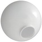 6 Inch White Acrylic Lamp Post Globes with 3.12 Inch Solid Flange Neck