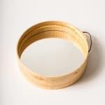 Miroir tamis artisanal 25 cm en bois noble et finition soignee