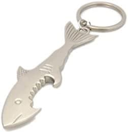 Honbay 2pcs Cute Creative Keychain, Shark Style Metal Bottle Opener Keychain, Metal Pendant White Shark Style Cool Beer Keychain Opener Key Ring Chains