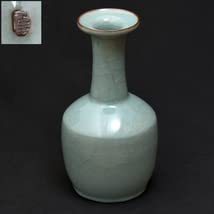 Amazon.co.jp: 小野卓（造）青瓷砧形花入 青磁 花生 花器 花瓶
