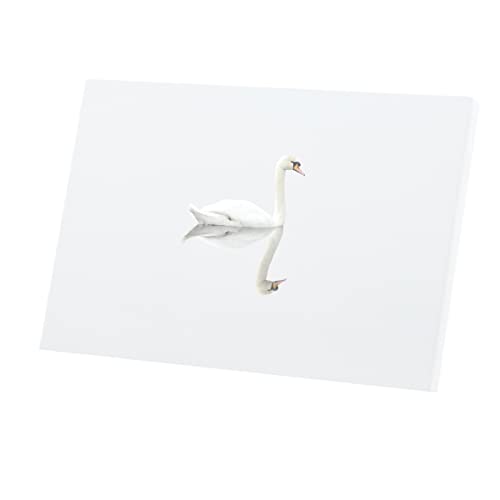 Tableau cygne blanc 45x30cm toile imprimée déco lac pour salon
