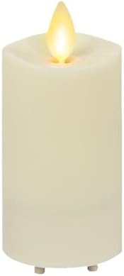 Luminara Outdoor Moving Flame 2" Slim Pillar Flameless LED Candle, Melted Edge, Matte Plastic, Timer, Remote Ready, Ivory (4.5-inch)